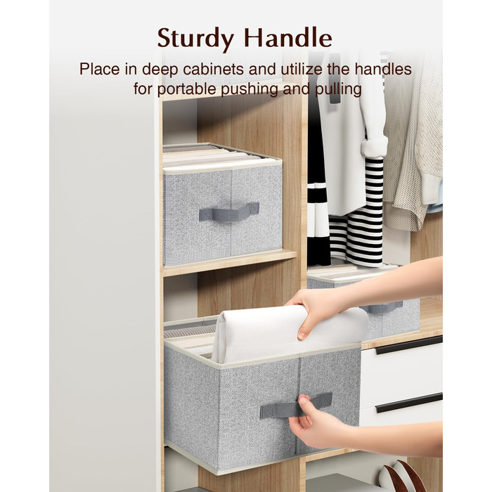 4 Piece Drawer Organizer, Jeans Closet Organizer, Foldable Storage Box with Compartments for Storing Clothes, Jeans, Shirts, Blankets, Underwear (12in. 4 Pack, Assorted)