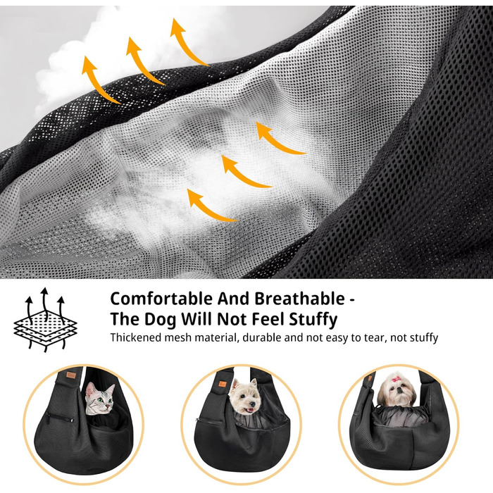 Сумка-переноска для собак CUBY, літня, для маленьких собак та котів, сітка, ремінь на одне плече, чорна, з підстилкою для ніг, регульована