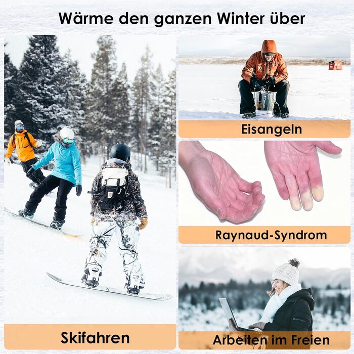 Обогрівані рукавички Minthouz W11 для чоловіків та жінок, 7.4V, 3 режими нагріву, водонепроникні, з підтримкою сенсорного екрану, для роботи на відкритому повітрі, велоспорту та катання на лижах, XL