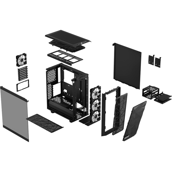 Корпус для ПК Fractal Design Meshify 2 Compact Black ATX Mid Tower, RGB, загартоване скло (Light Tint), високий повітряний потік