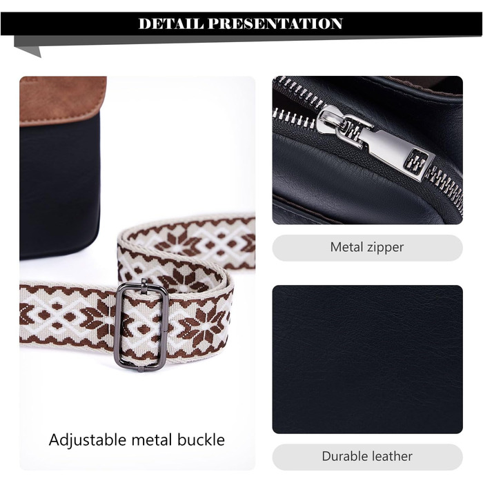 Сумка-органайзер на шию MUIIKOLA з RFID-захистом для смартфонів, жіноча, екошкіра, велика місткість, чорно-коричнева