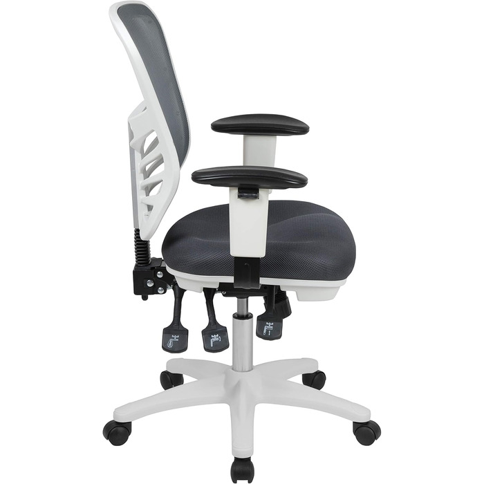 Офісний стіл Flash Furniture з сітчастою спинкою, м'яке сидіння, чорний, 68.6 x 64.8 x 112.4 см