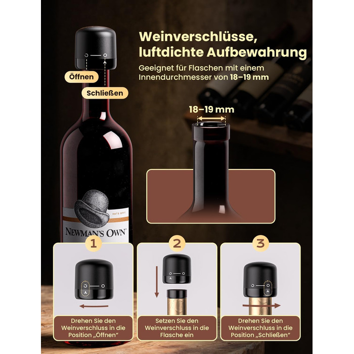 Електричний відкривачка для вина GHB 6-в-1 з USB-зарядкою, різець фольги, виливає вино та вакуумний затвор - ідеальний подарунок для поціновувачів вина (8-в-1)