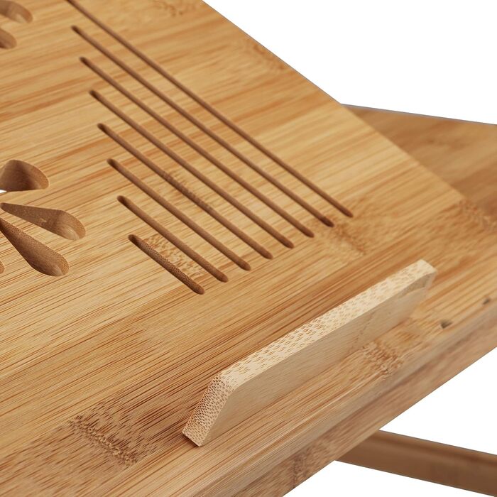 Столик для ноутбука Relaxdays в ліжко, бамбук з ящиком, 30 x 69 x 35 см, натуральний колір