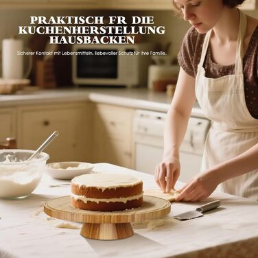 Підставка для тортів з кришкою, 6-в-1, дерев'яна, багатофункціональна. Ідеальна для декорування та подачі тортів.