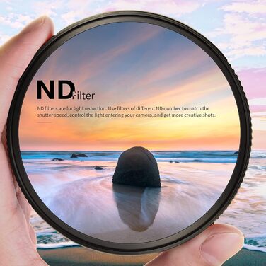 Фільтр ND1000 NEEWER 58mm - нейтральний, з нанопокриттям, HD скло, 10 ступенів