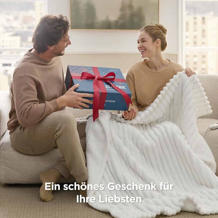 Електрична ковдра BEDSURE з автовимкненням, 130x180 см, сіра. 6 режимів нагріву, таймер 10 годин. Чудовий подарунок для жінок та мами на Різдво.