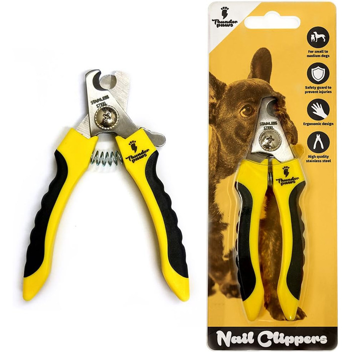 Професійна кусачка для собак з захистом, замком безпеки та пилочкою для нігтів (середній-великий, зелений). Кусачка для собак (малий-середній, жовтий)