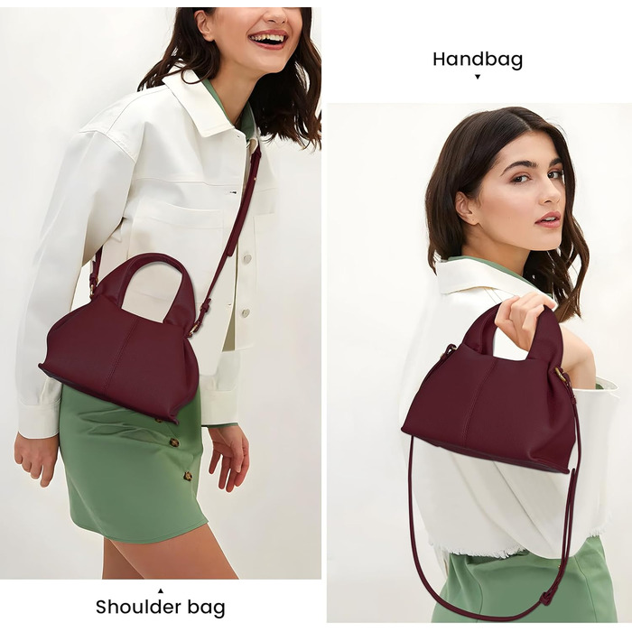 Сумка-клатч жіноча Cloud Pouch Bag бордового кольору міні, крос-боді з ремінцем