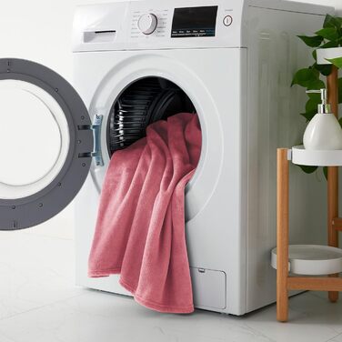 Плед з мікрофібри KMUSET, теплий та м'який, білий (50'x60') / лосось, Twin (60'x80')