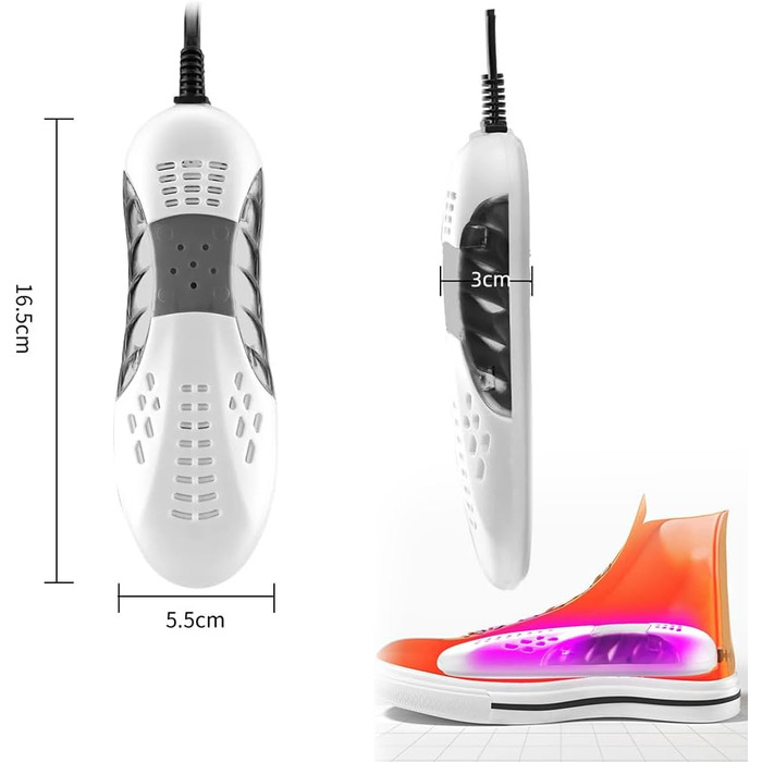Електричний сушильник для взуття USB з УФ-світлом, антибактеріальний, для взуття, рукавичок, шкарпеток, лижних черевиків, білий