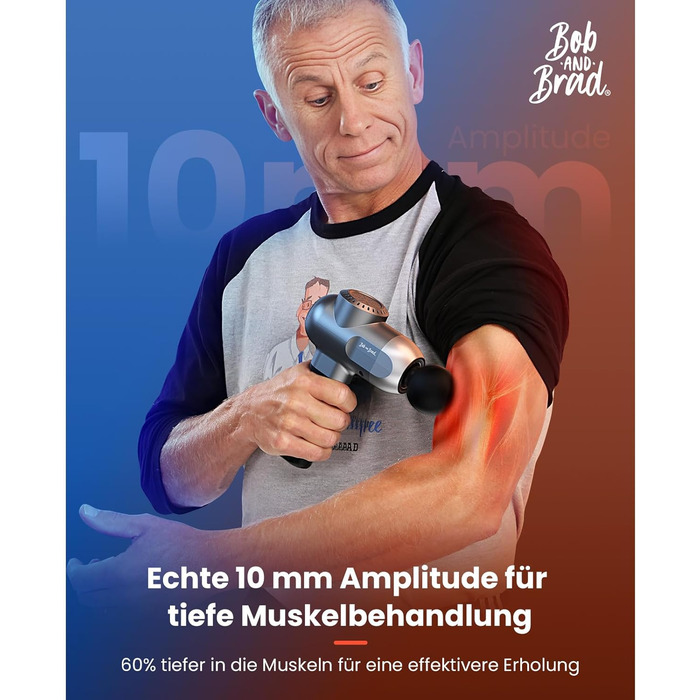 Bob & Brad C2 Deep Tissue Massage Gun - 5 Speed Muscle Massager with 5 Attachments for Home, Office, Workout, Recovery & Pain Relief - Heat & Cold Therapy Head