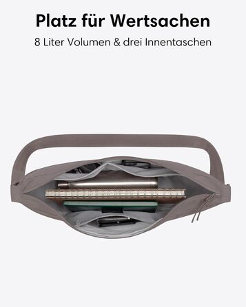 Сумка через плече LARKSON Solveig Medium бежева (Taupe) 8л – Водовідштовхувальна напівмісячна сумка Moon Bag для жінок та чоловіків