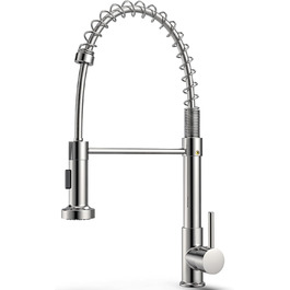 Кухонний змішувач з висувним виливом та душем, поворотний на 360°, з двома режимами розпилення, одноlever, хром