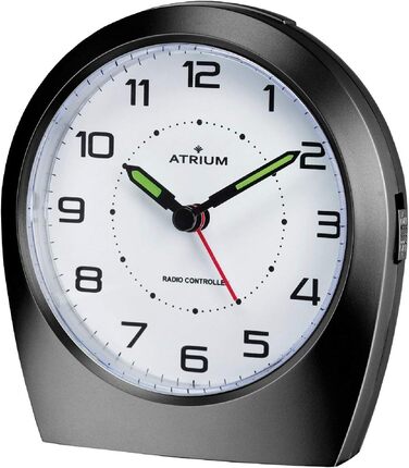 Atrium Silent Analog Clock Quartz No Ticking Classic Design Matte Black A620-7