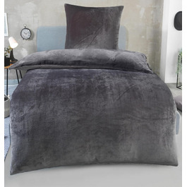 DreamHome Зимова двостороння плюшева постільна білизна 135x200 Nicky-Teddy Cashmere Touch Coral Fleece ковдра + наволочка 80x80, сірий колір