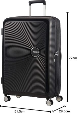 Чемодан American Tourister Soundbox Spinner L EXP 77 см, 97/110 л, чорний (Bass Black)