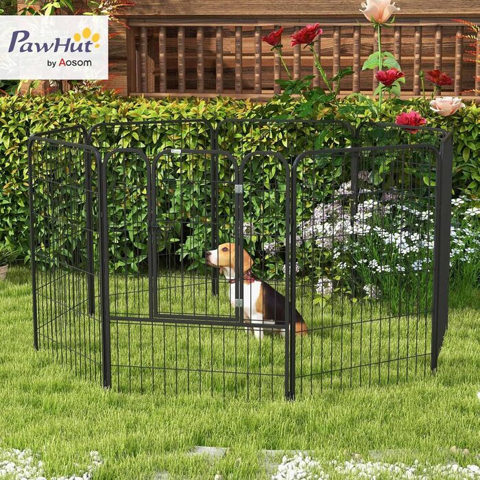 Клітка-манеж для цуценят PawHut 8-секційний, 80x100 см, для собак, котів, цуценят, для дому та вулиці