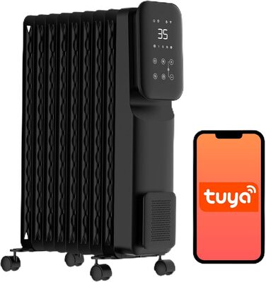 Масляний радіатор SHX 2000W з Wi-Fi, 3 режими, таймер 24г, термостат, Boost, до 40 м²