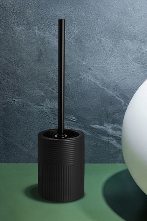 Набір аксесуарів для ванної кімнати з чорної кераміки (кам'яний вигляд), 4 предмети