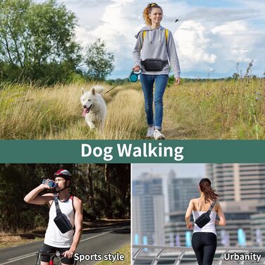 Чоловіча/жіноча поясна сумка на пояс, унісекс, чорна, з регульованим реміннем, 30 см, для подорожей, прогулянок з собакою, туризму