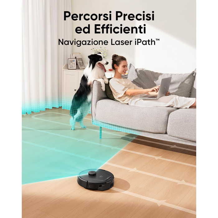 Робот-пилосос Eufy L60 Hybrid з функцією миття, потужність 5000Pa, лазерна навігація iPath, для ретельного прибирання, ідеальний для волосся та твердих підлог (відновлений)