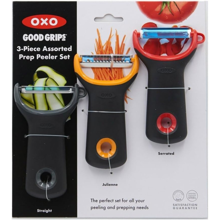 Набір овочечисток OXO Good Grips 3 шт. з нержавіючої сталі для чищення овочів та фруктів