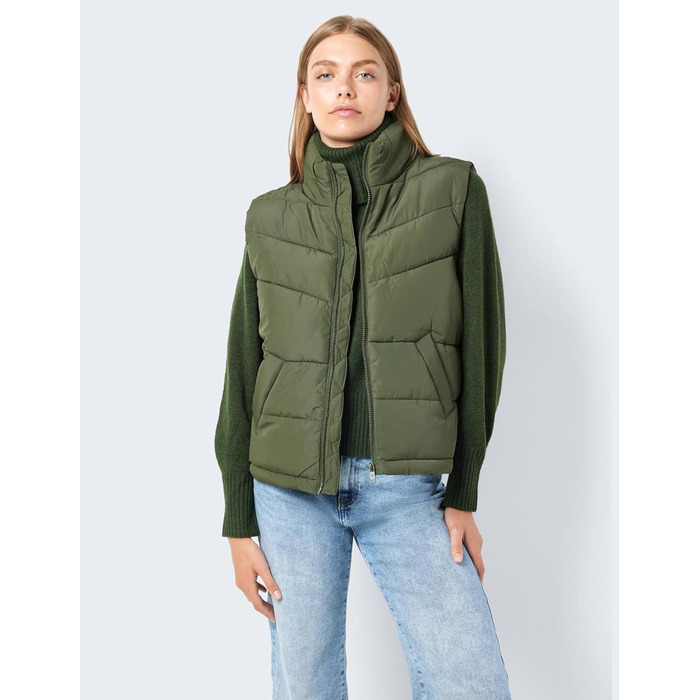 Жіночий жилет Noisy May NMDALCON, короткий, чорно-білий (38, Kombu Green)