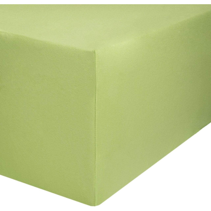 AVANTGARDE Fitted Sheet 140x200cm - 160x220 cm - also suitable for box spring bed & waterbed Premium fitted sheet 100% cotton jersey - approx. 170g/m² - high rib - ÖKO TEX (08 Light Green)