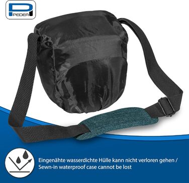 Сумка для камери Pedea: стильна модель для DSLR/SLR/System Camera з дощем, розмір M (Petrol, Single)