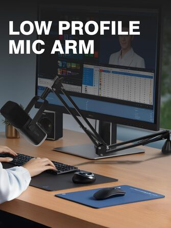 Кріплення для мікрофона FIFINE AM8 - Шарнірний стійкий кронштейн для мікрофона, сумісний з FIFINE Recording XLR/USB мікрофонами, AM8, YOUSHARES, для настільного встановлення