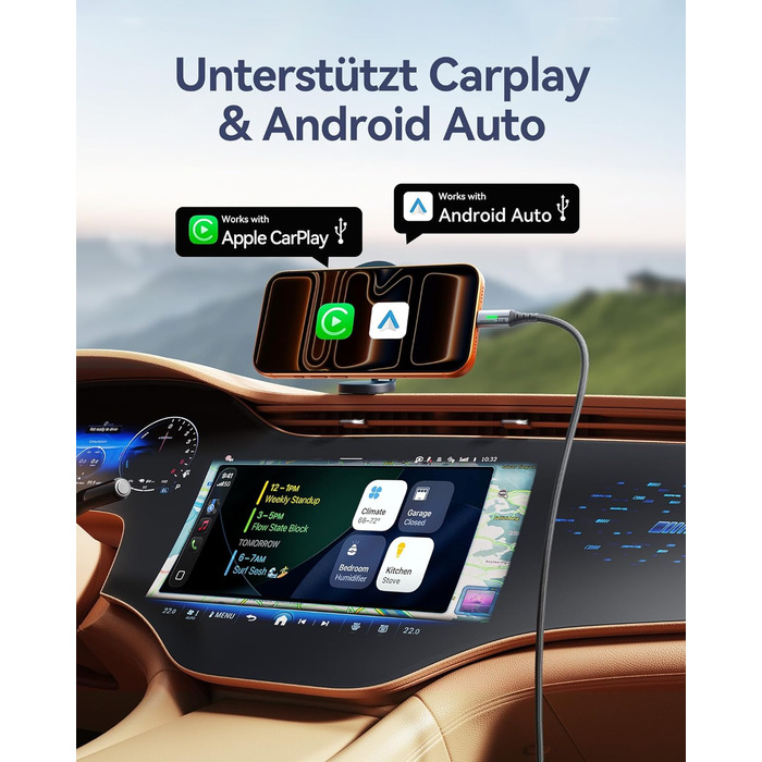 Кабель USB-C INIU, 3 шт. (2м+2м+0,5м), 3.1A, з LED-підсвічуванням, нейлон, для Samsung, iPhone, Pixel, iPad, MacBook