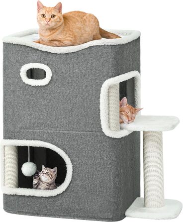 Кігтеточка-будиночок для котів, велика, з інтегрованою драбиною та місцем для відпочинку
