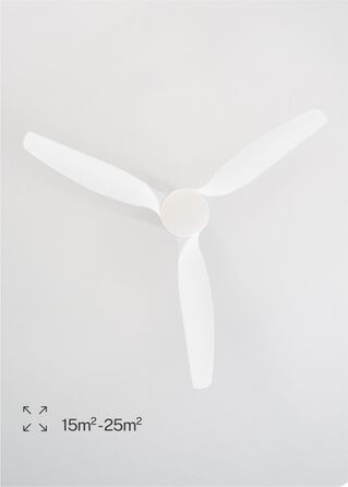 Вентилятор стельовий Windcalm Natural Wood з пультом, Ø132 см, 40W, 6 швидкостей, літній/зимовий режим, білий, з підсвіткою