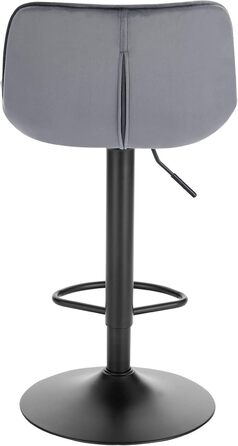 EUGAD Adjustable Bar Stools 2-Pack - 360° Swivel, Backrest, Footrest, Velvet Upholstery, Metal Frame - Dark Grey