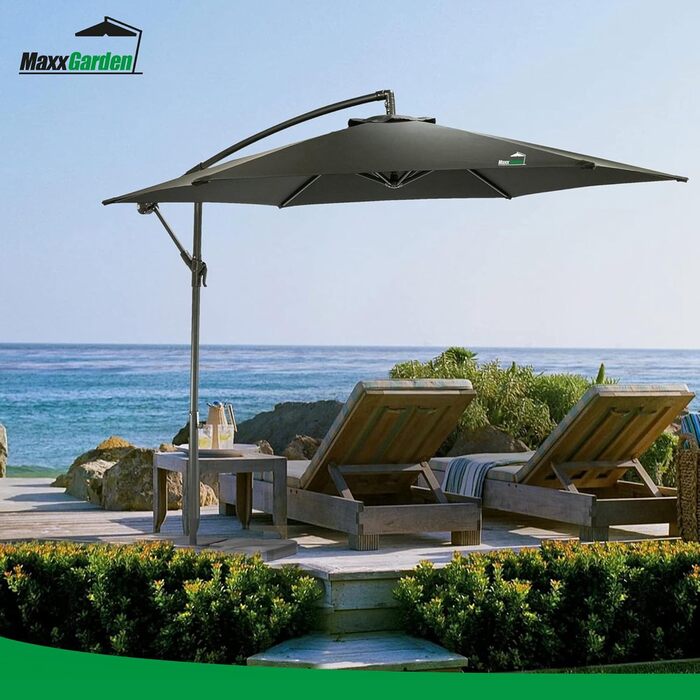 Підставка для парасолі MaxxGarden, заповнювана піском або водою, 4 секції, для балкона, до 60 кг, 50x50x7,5 см