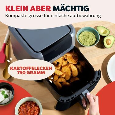 Фритюрниця готує повітрям Instant Pot Vortex Compact Trüffel Grau 5 л з антипригарним покриттям, 4-в-1 (смаження, сушка, випічка, підігрів)