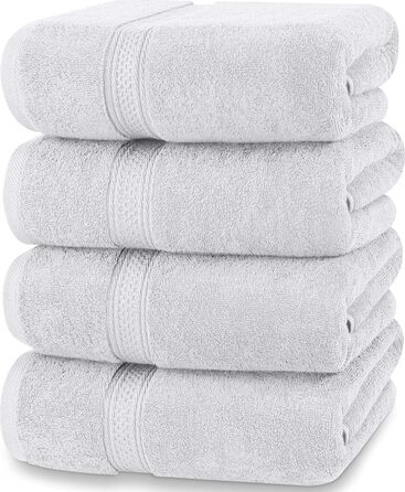 Комплект банних рушників Utopia Towels, сріблясті – 100% бавовна, 600 г/м², швидковисихаючі, дуже поглинаючі, м'які, 4 шт.