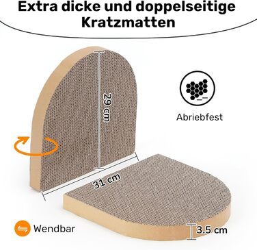 Кразбокс для котів FUKUMARU: диван з картону та фетру, 61 см, сірий