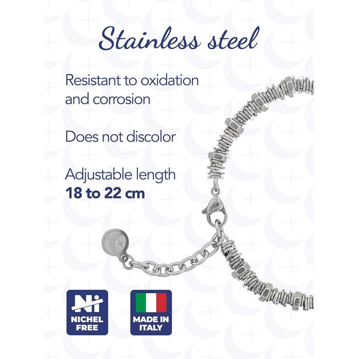 Чоловічий браслет на руці з нержавіючої сталі з шайбами та болтами, регульована довжина 18-21 см з подарунковою коробкою (сріблястий)