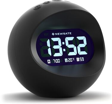 NEWGATE® Digital Centre of the Earth Clock (Black with black LCD display) Black With Black Lcd Display