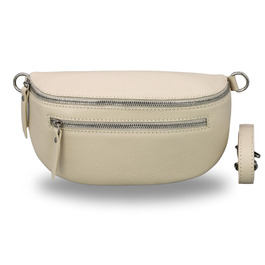 Жіноча сумка Brise Art Lucia з екошкіри, італійського виробництва. Сумка-бананка, кросбоді з регульованим ремінцем, 3 відділення. Чорний/Бежевий колір