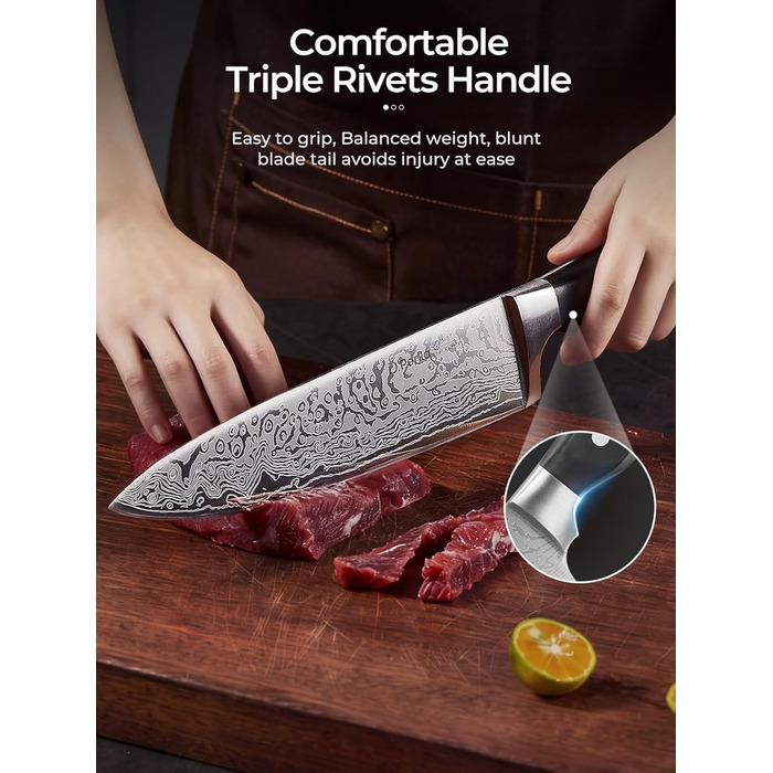Набір ножів D.Perlla 14 предметів: професійний кухонний набір ножів з самозагострювачем, нержавіюча сталь, ергономічна ручка