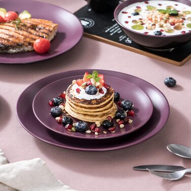 Набір посуду Vancasso BACCHE 16-частинний, кераміка, для 4 осіб, стиль Vintage, колір Ягода