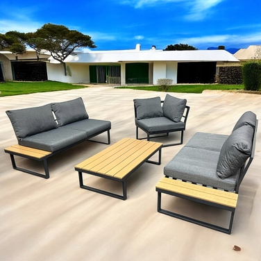 Комплект садових меблів Ideal Garden, метал, сірий, 3 предмети