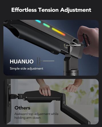 Кріплення для монітора HUANUO для Ultrawide до 49 дюймів, 18 кг, регульований кронштейн, VESA 100x100mm (RGB)