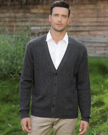 Чоловічий кардиган Kallspin з в'язаного з мікрофібри, в'язаний візерунком 