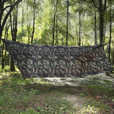 Гамак-тент OneWind Camo 365x295 см: ультралегкий, для кемпінгу, бушкрафту, з підставою та дверима