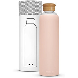 Doli Stainless Steel Water Bottle with Silicone Sleeve - Ideal for Hot & Carbonated Drinks - Absolutely Leak-Proof - Dishwasher Safe - BPA-Free (Pink)