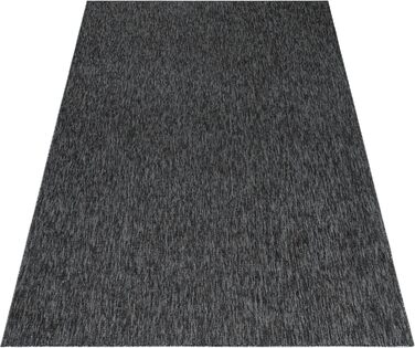 Килимок для вітальні HomebyHome 120x170 см, антрацит, однотонний, з ефектом меланжу, для спальні, короткий ворс, м'який, легкий у догляді, можна прати, для кухні, їдальні